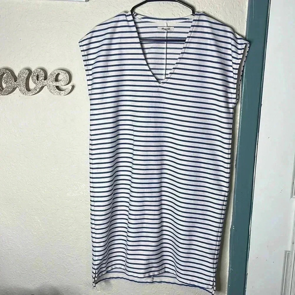 Madewell vacances dress short striped size s - Picture 3 of 4